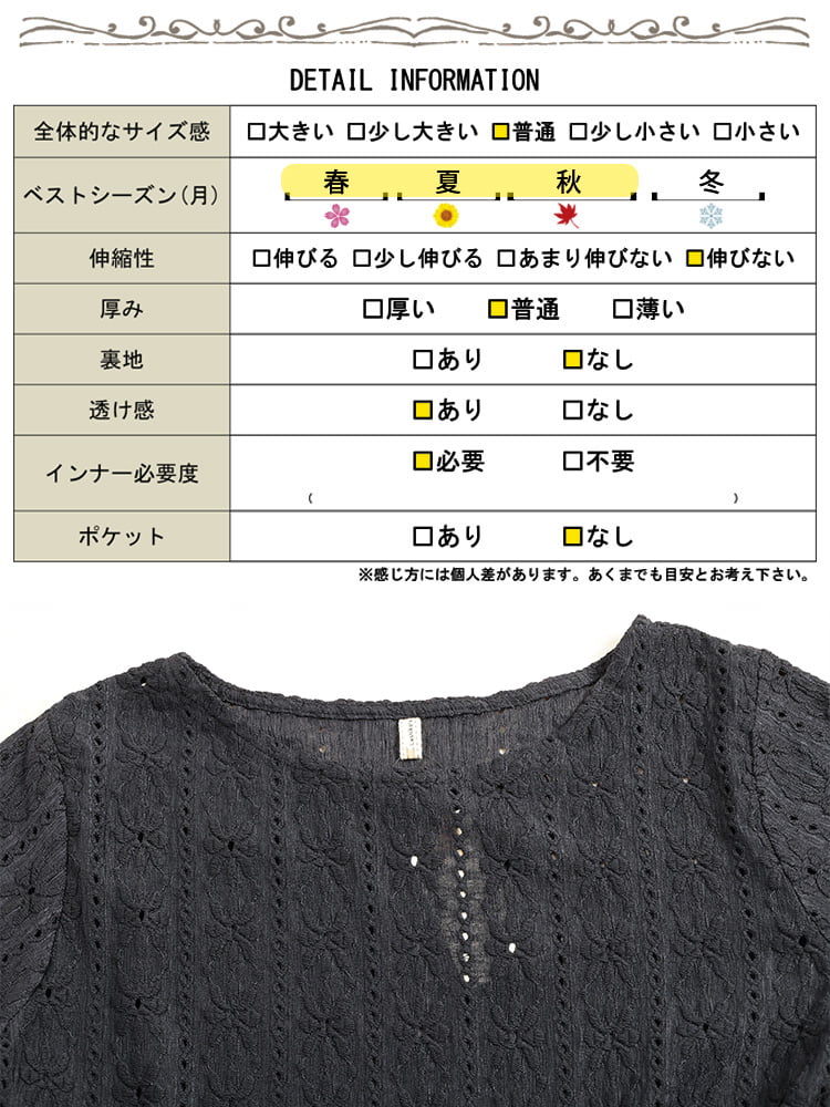 大きいサイズ レディース 花柄レースペプラムチュニック