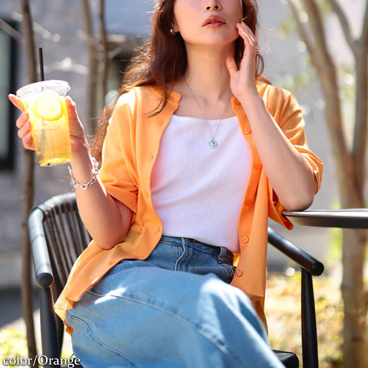 大きいサイズ レディース クルーネックサマーニットカーディガン