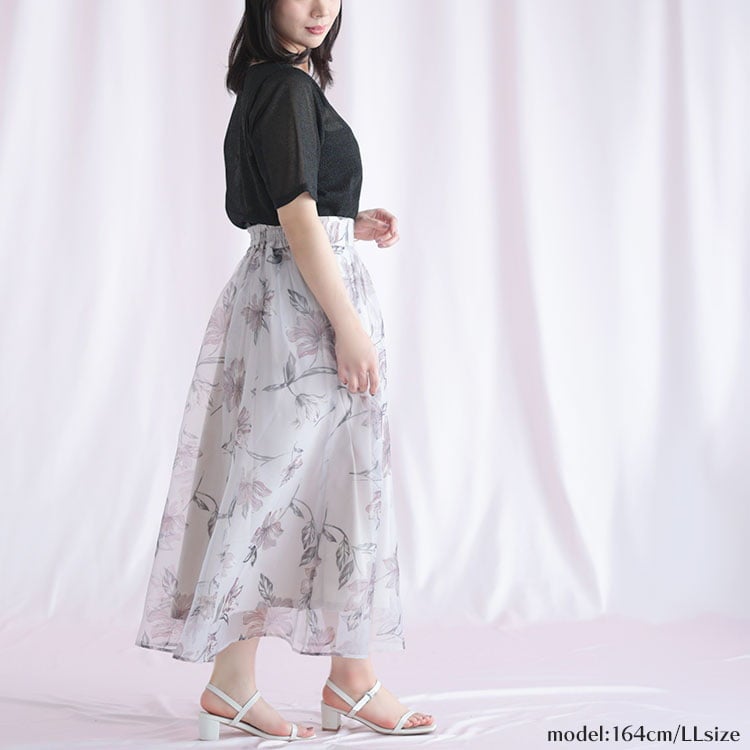 大きいサイズ レディース シアーラメ半袖トップス