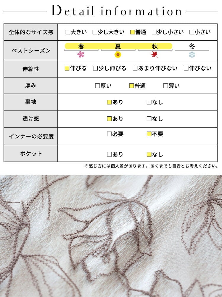 イベントセール】 大きいサイズ レディース チュール刺繍フラワー