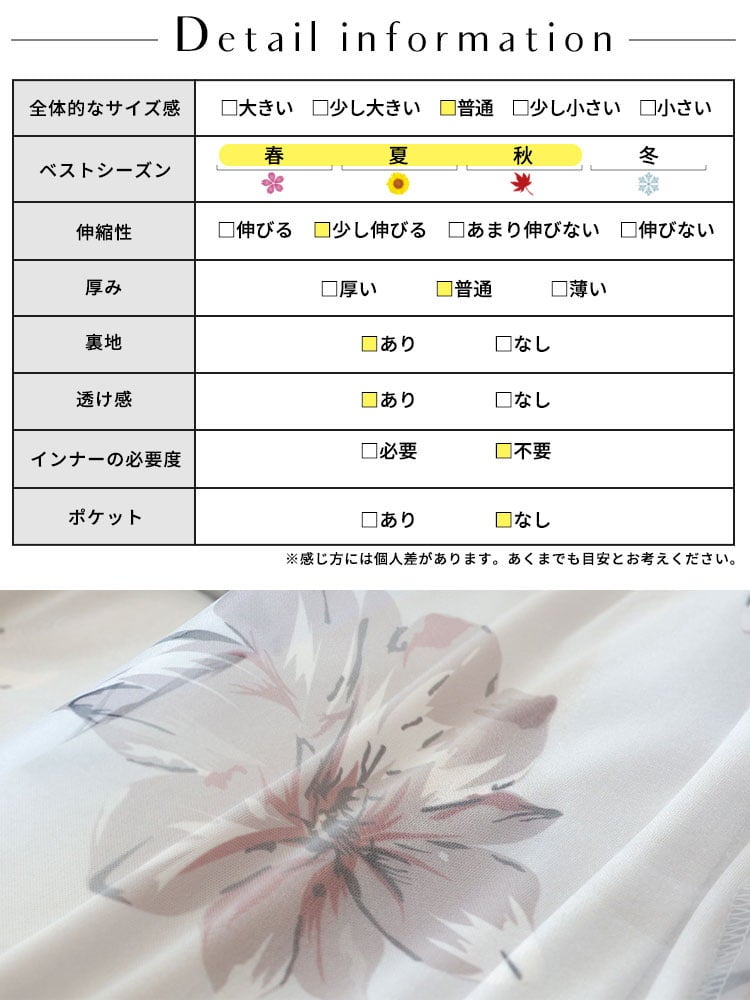 大きいサイズ レディース オーガンジーフラワーフレアスカート