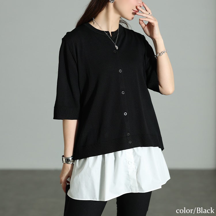 大きいサイズ レディース スラブサマーニットクロップドカーディガン