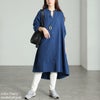 大きいサイズ レディース キーネックフィッシュテールワンピース ネイビー
