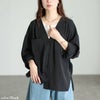 大きいサイズ レディース 袖ロールアップVネックカーディガン ブラック