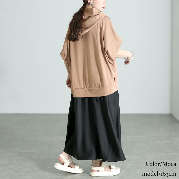 大きいサイズ レディース ドルマンパーカードッキングワンピース