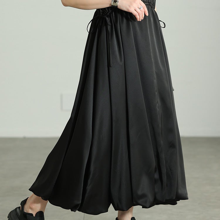 大きいサイズ レディース 肩リボンバルーンジャンパースカート