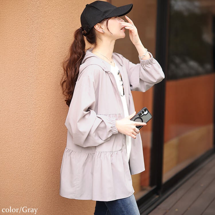 大きいサイズ レディース 接触冷感＆UVカット＆耐塩素ティアードラッシュガード