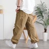 大きいサイズ レディース コットンツイルワイドパラシュートパンツ ベージュ