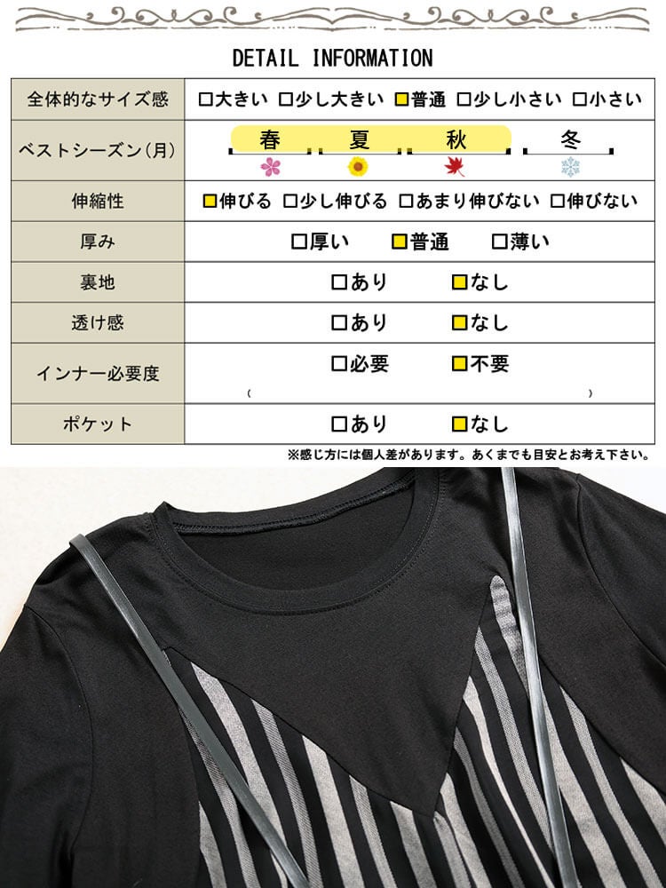 大きいサイズ レディース ストライプキャミ重ね着風ワンピース goldy