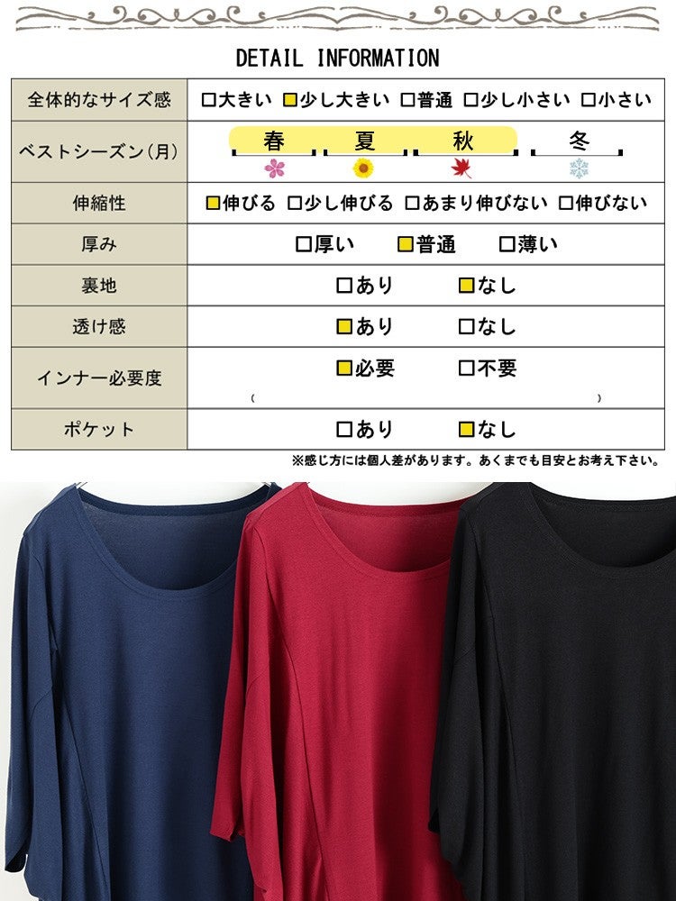 大きいサイズ レディース 接触冷感＆抗菌防臭ドルマンプルオーバー