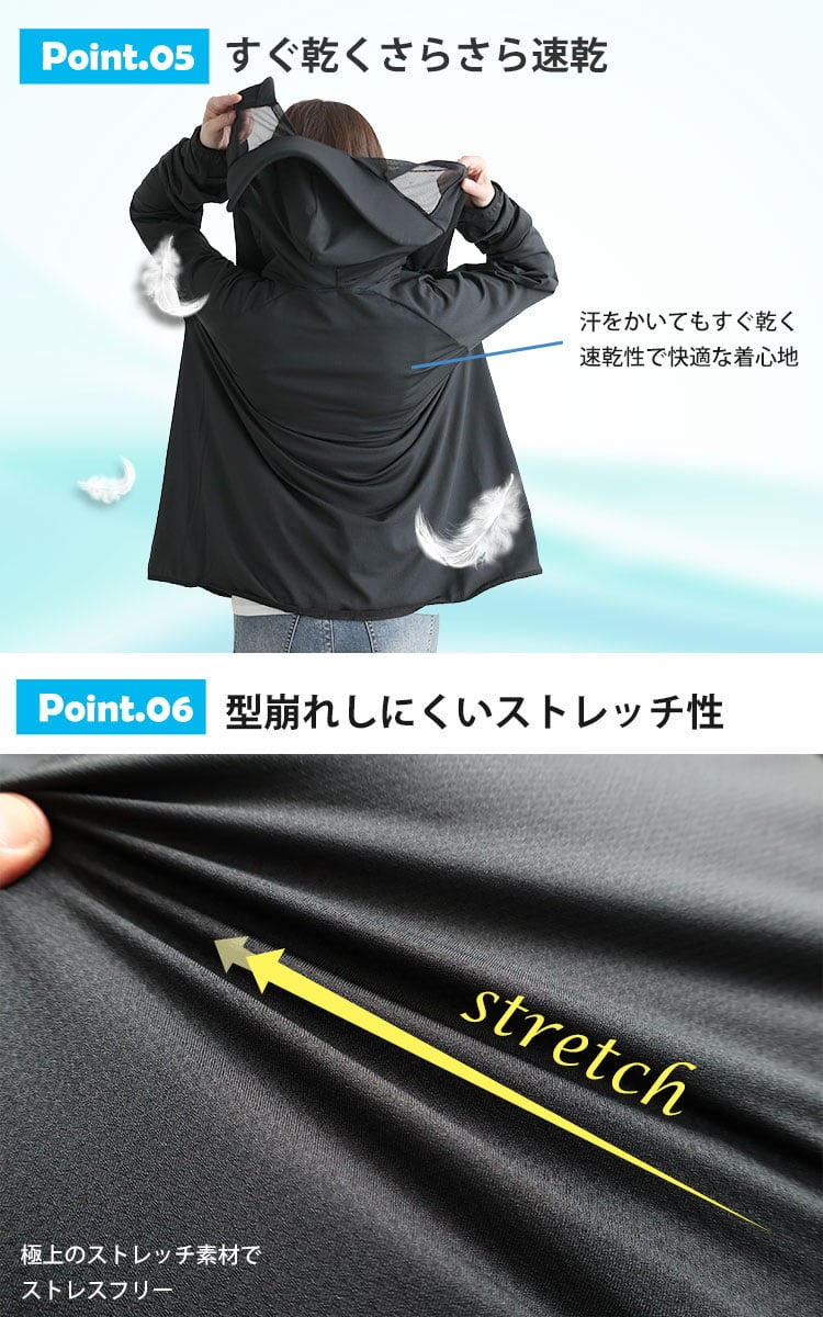 大きいサイズ レディース 着る日傘！UVカットつば付きパーカー