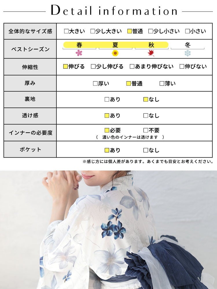 大きいサイズ レディース 着付けいらずペプラムスムース浴衣2点セット