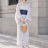 大きいサイズ レディース 2WAYオーガンジー花柄プリント浴衣3点セット