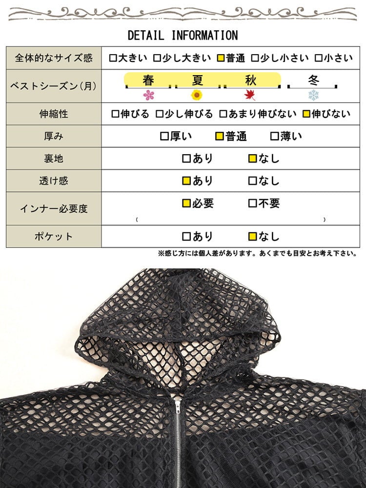 大きいサイズ レディース メッシュ＆チュール後ろ切り替えパーカー