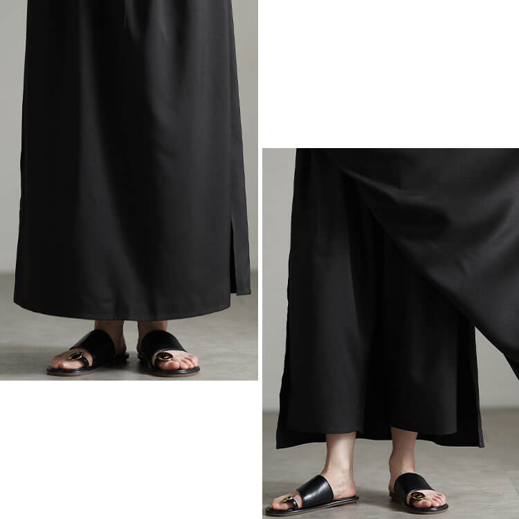 大きいサイズ レディース スカートレイヤードパンツ