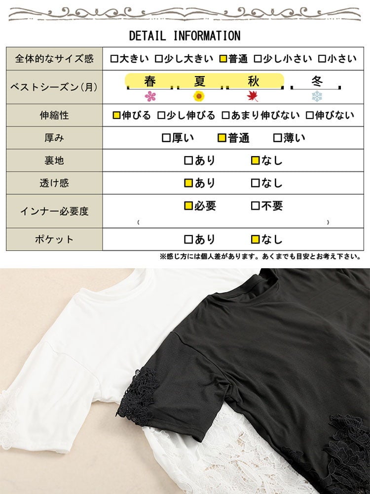 大きいサイズ レディース 裾レース切替チュニック