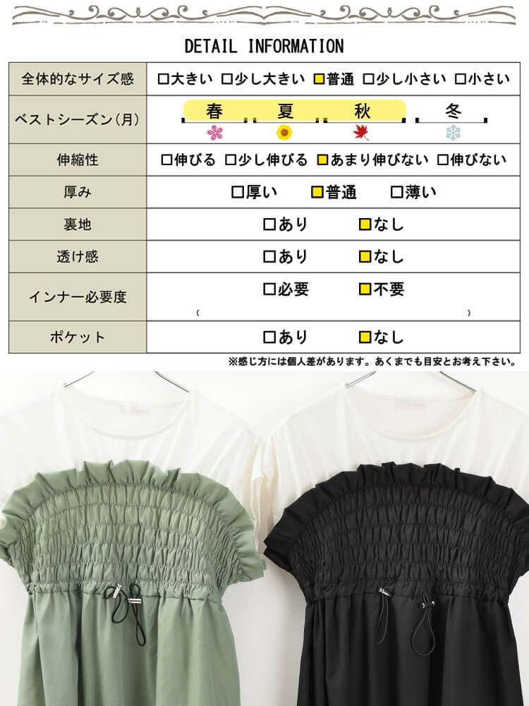 大きいサイズ レディース 異素材ドッキングビスチェ風ワンピース