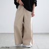 大きいサイズ レディース 綿麻ワイドパンツ ベージュ