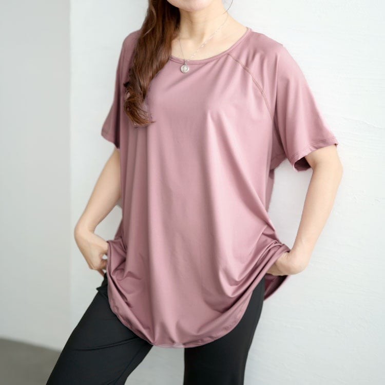 大きいサイズ レディース 吸汗速乾スポーツラグランTシャツ