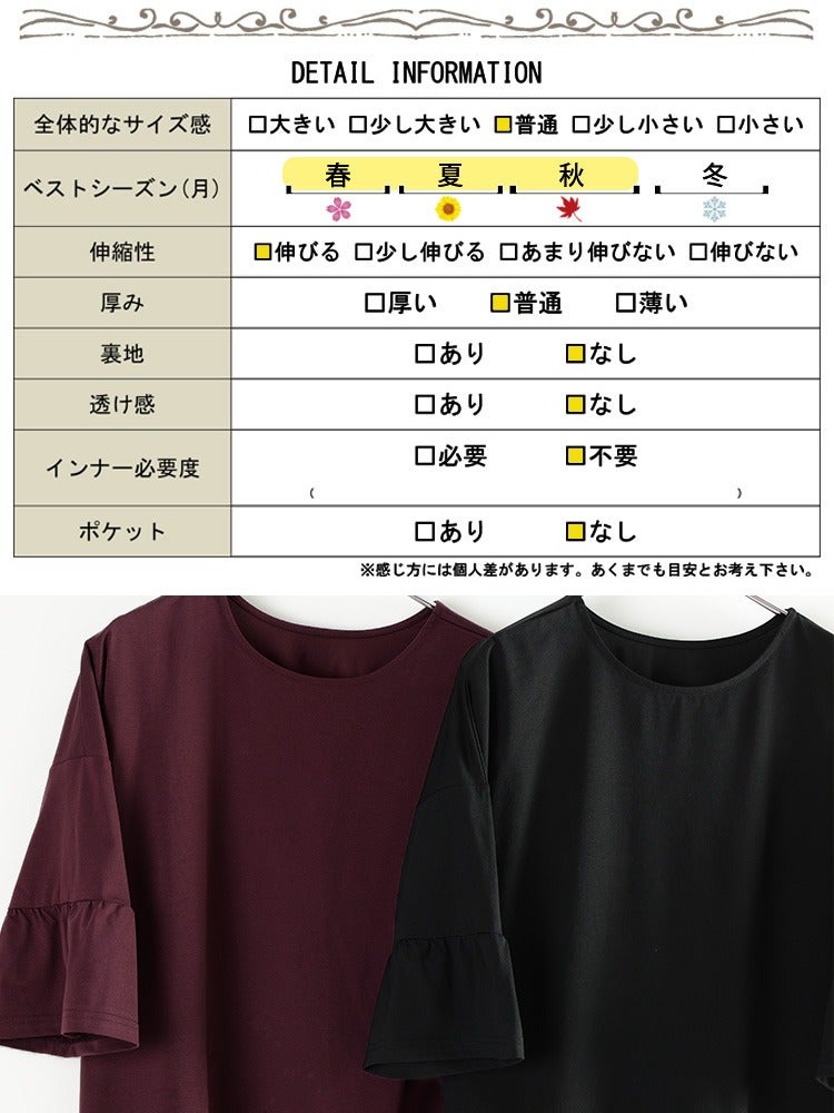 大きいサイズ レディース フリルスリーブプルオーバー