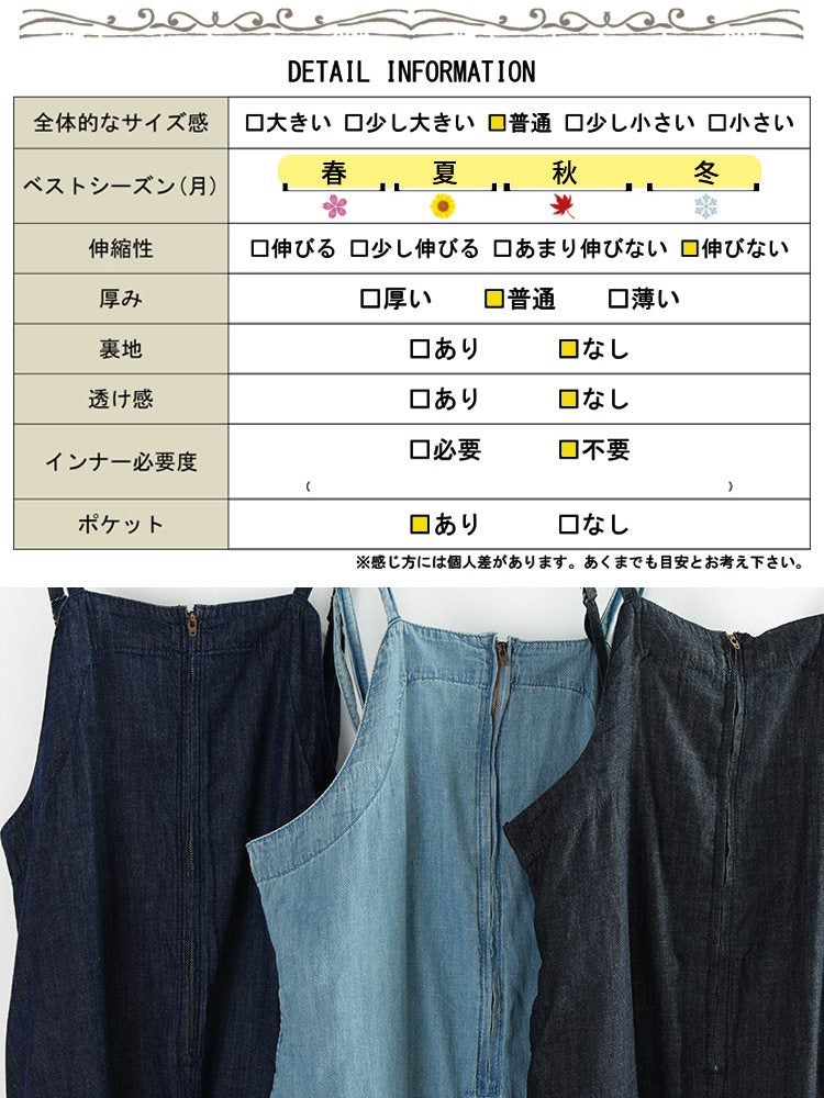大きいサイズ レディース コットンデニムZIPジャンパースカート