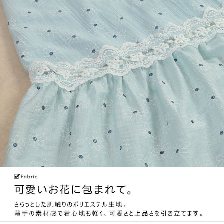 大きいサイズ レディース フラワーレースティアードワンピース