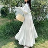 大きいサイズ レディース プリーツティアードスカート ホワイト