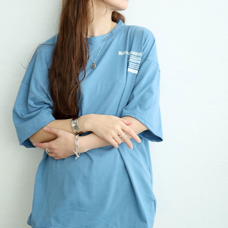 大きいサイズ レディース バックロゴオーバーサイズTシャツ