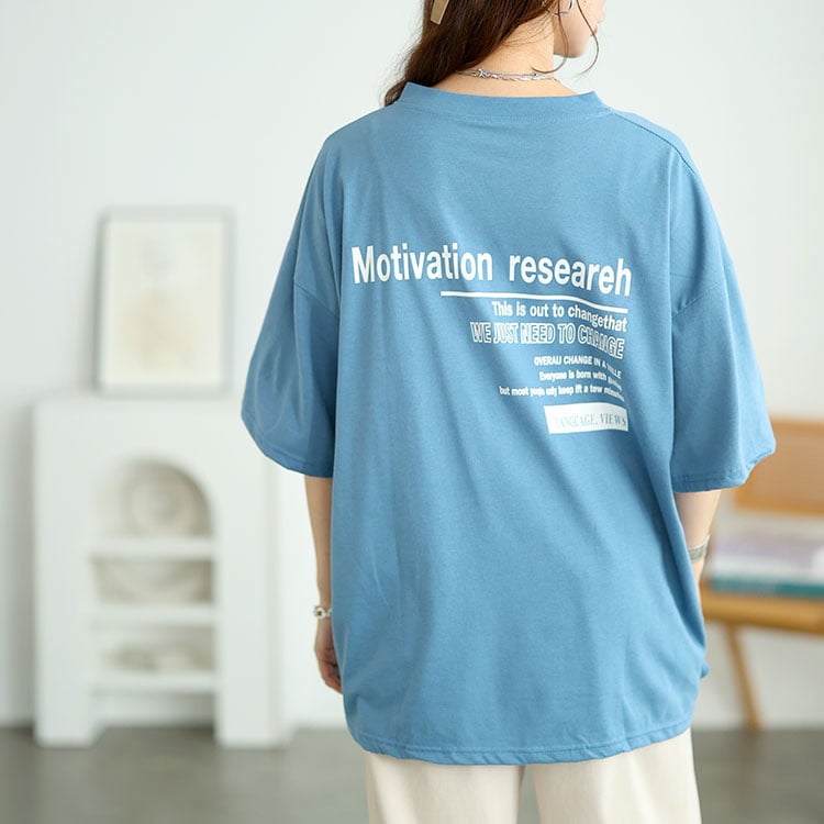 大きいサイズ レディース バックロゴオーバーサイズTシャツ