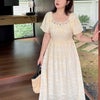 大きいサイズ レディース ボタニカル刺繍ワンピース イエロー