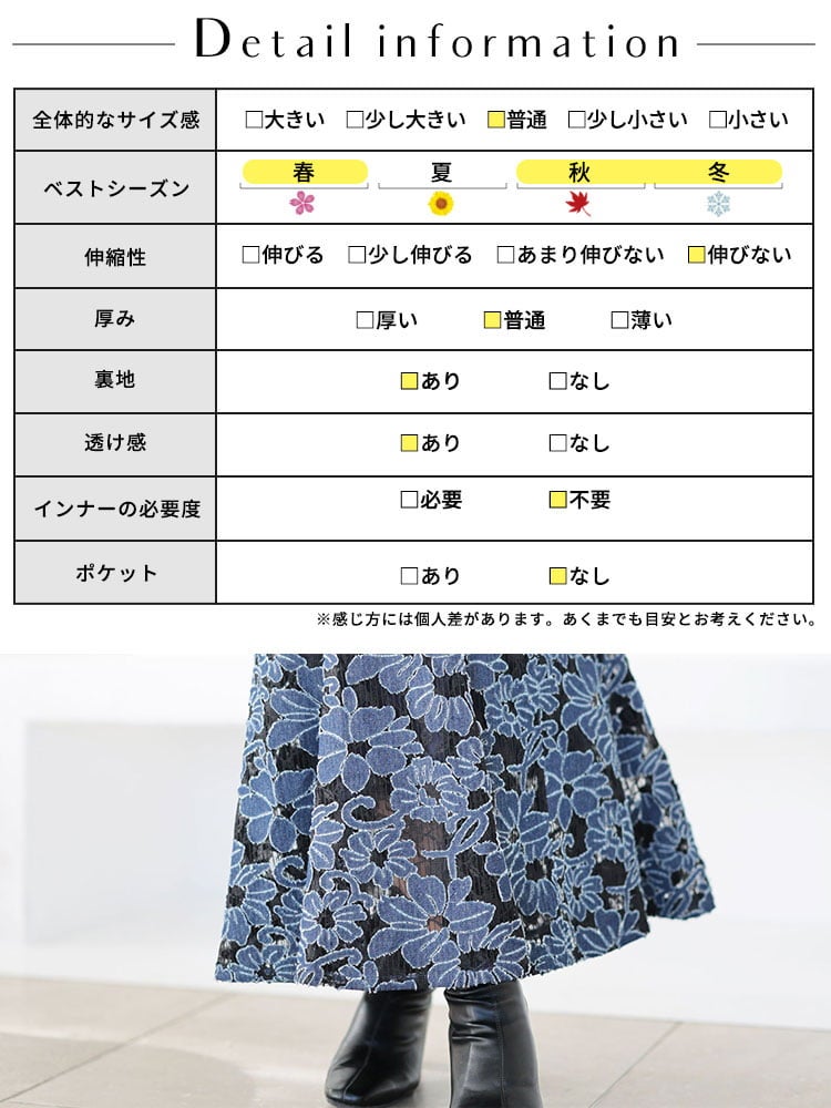 大きいサイズ レディース デニムレース2WAYマーメイドスカート