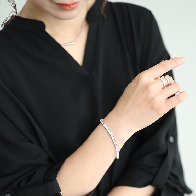 大きいサイズ レディース ラインストーンブレスレット