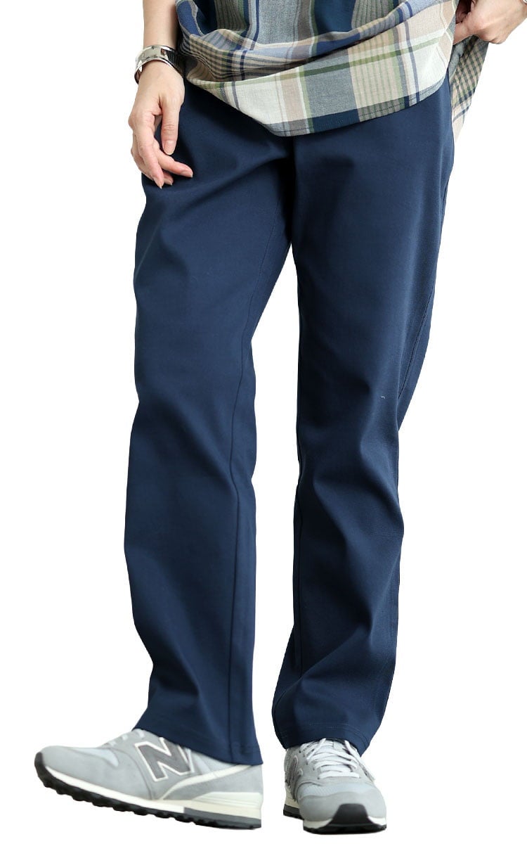大きいサイズ レディース ストレッチツイルストレートパンツ デニム