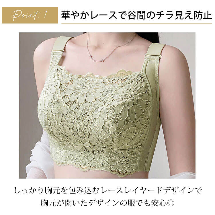 大きいサイズ レディース ノンワイヤー花柄レースブラジャー