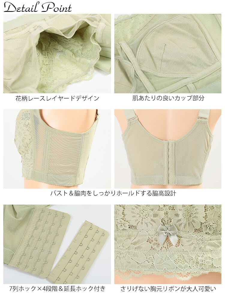 大きいサイズ レディース ノンワイヤー花柄レースブラジャー