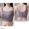大きいサイズ レディース ノンワイヤー花柄レースブラジャー グレー