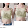 大きいサイズ レディース ノンワイヤー花柄レースブラジャー グリーン