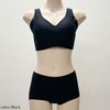 大きいサイズ レディース シームレスブラジャー＆ショーツ2点セット ブラック
