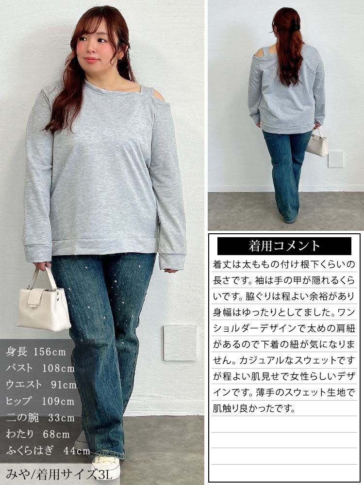 大きいサイズ レディース ワンショルプルオーバー