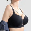 大きいサイズ レディース クロスデザインソフトワイヤーブラジャー ブラック