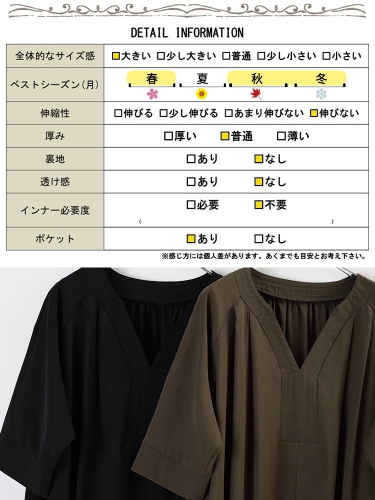 大きいサイズ レディース ライトツイルキーネックワンピース maru