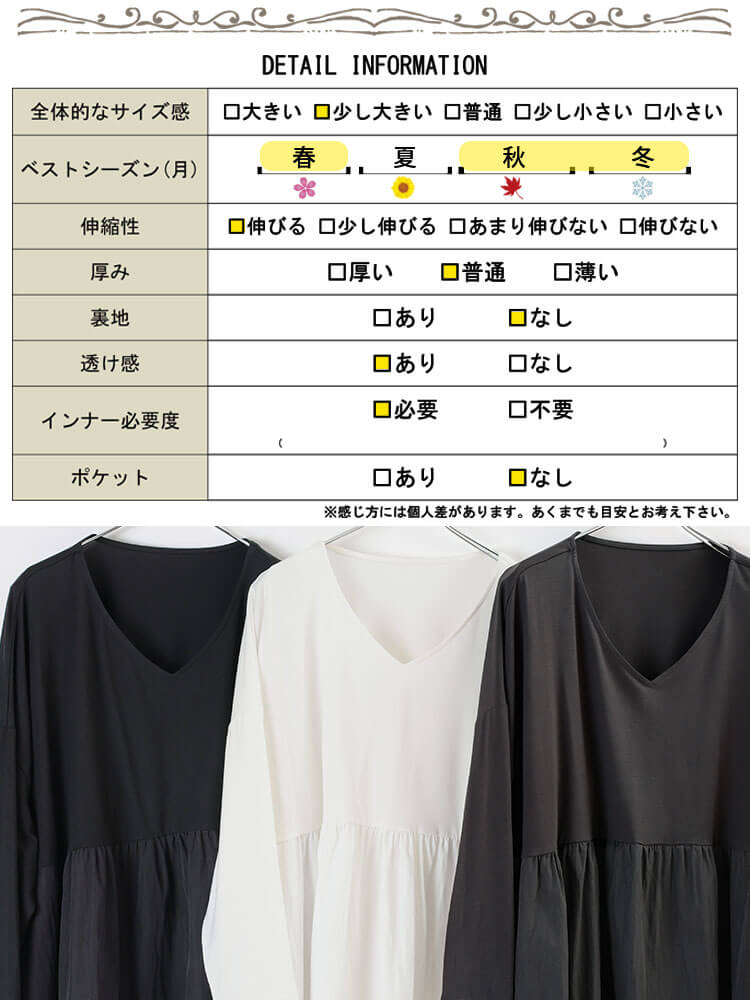 大きいサイズ レディース 異素材ペプラムワイドチュニックTシャツ