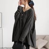 大きいサイズ レディース 異素材ペプラムワイドチュニックTシャツ チャコール