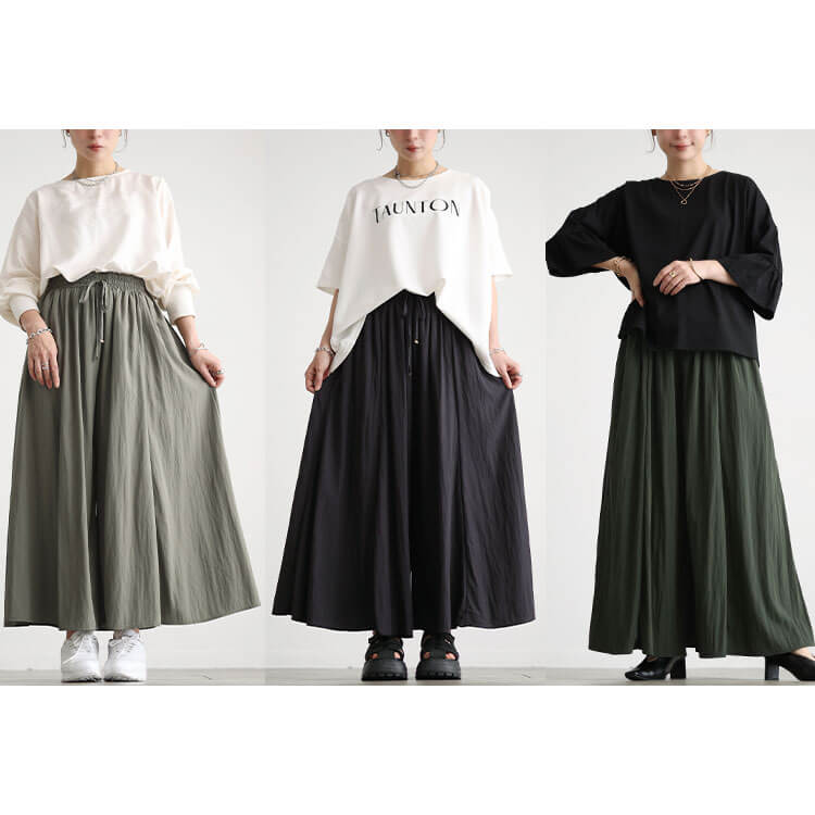 大きいサイズ レディース ドレープフレアパンツ