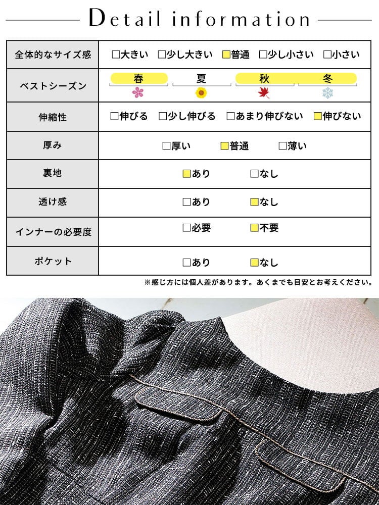 大きいサイズ レディース スクエアネックツイードフレアワンピース