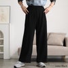 大きいサイズ レディース フロントタックワイドパンツ ブラック