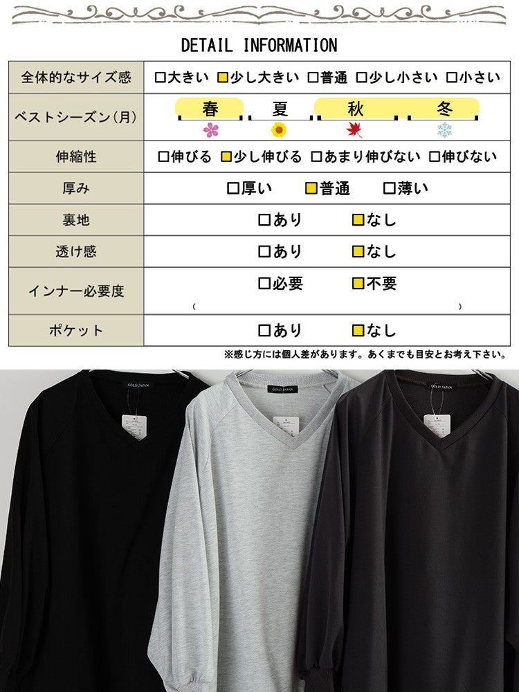 大きいサイズ レディース Vネックドルマンプルオーバー