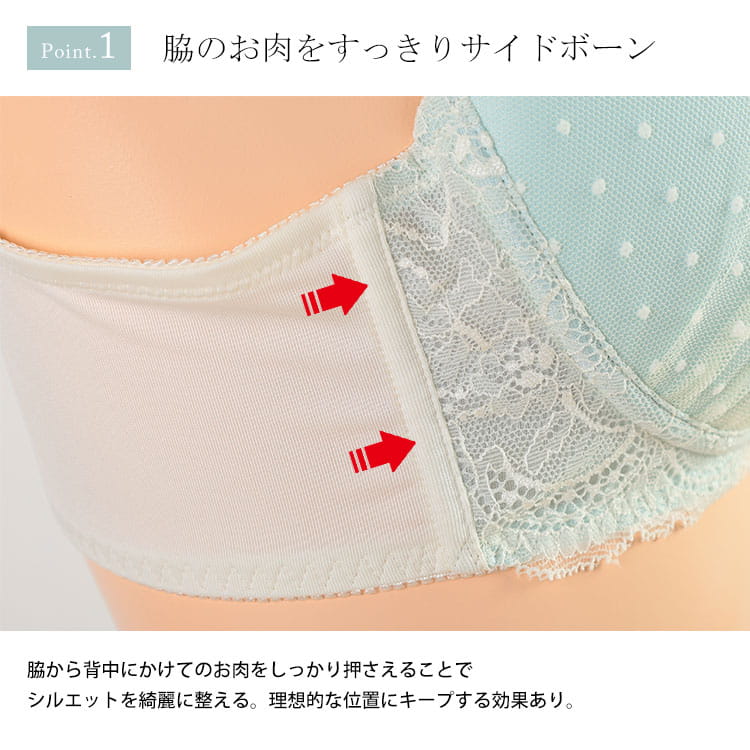 大きいサイズ レディース Wパッドノンワイヤーレースブラ＆ショーツ2点セット
