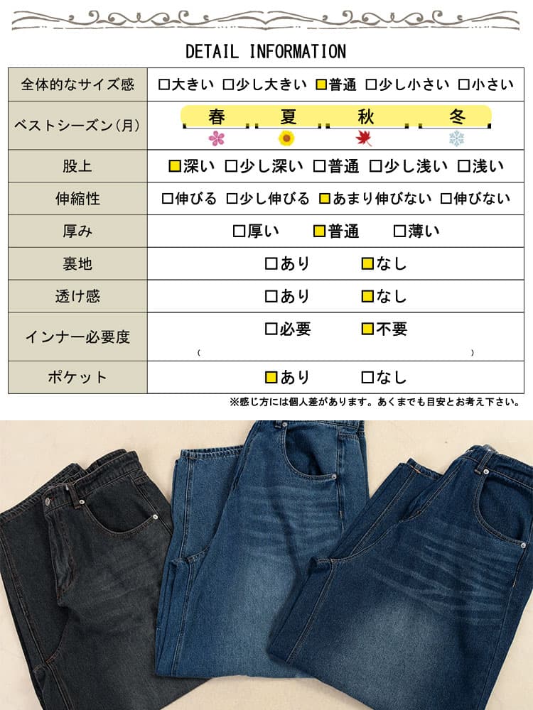 大きいサイズ レディース カーブデニムパンツ