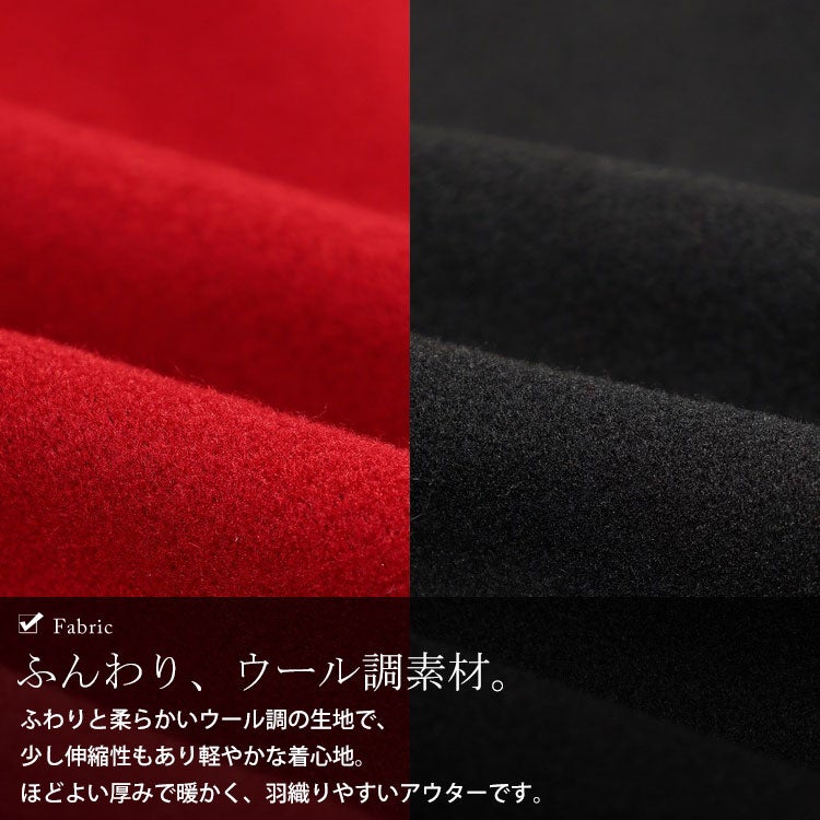 大きいサイズ レディース バイカラーフーディーコート